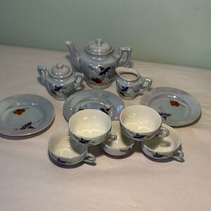 Vintage Japanese Child’s Lusterware Porcelain Tea Set